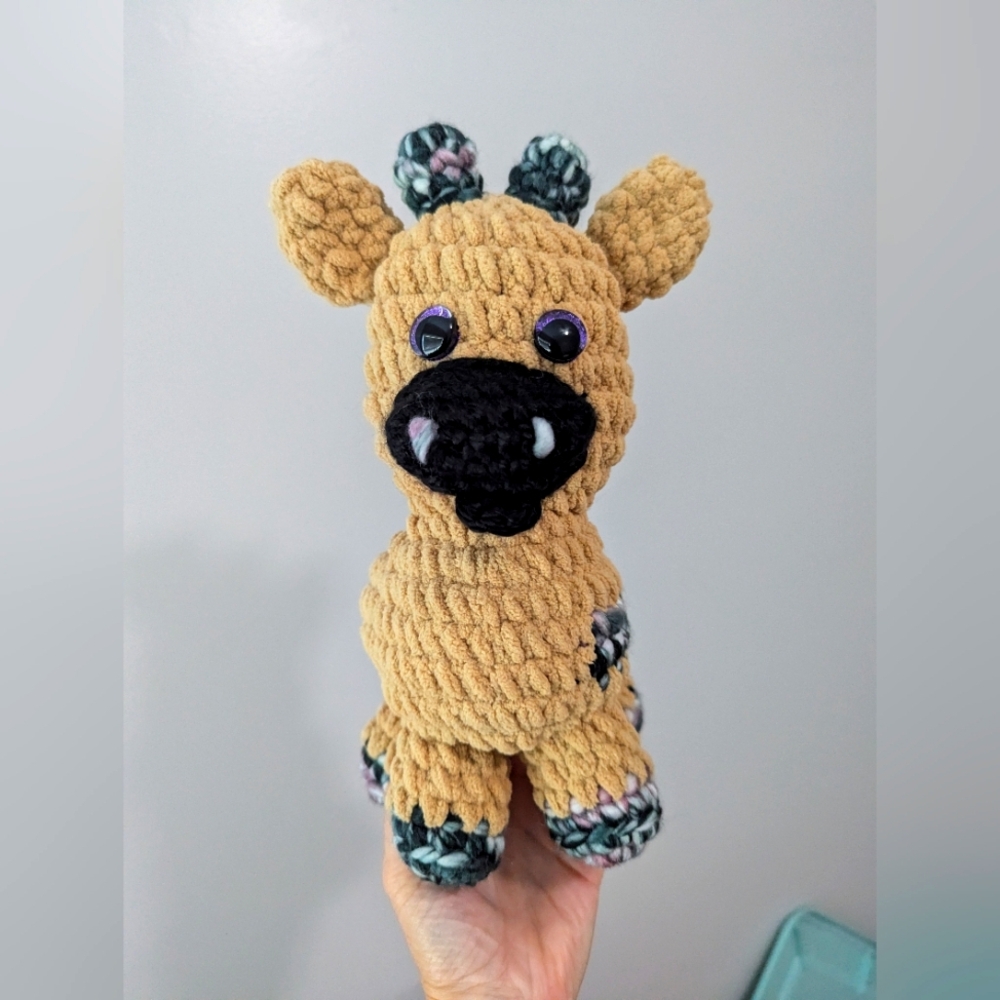 Handmade Crochet Brown Multi Colored Cow